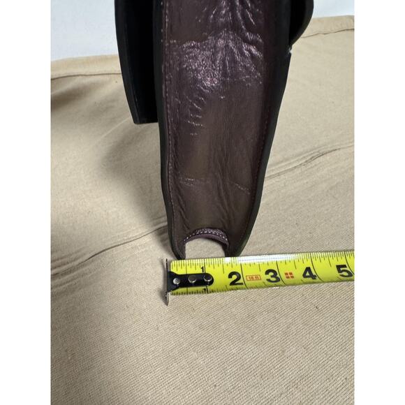 FACINE Crossbody Bag Womens Black Leather Chain Strap Envelope Made in Spain - Picture 14 of 14